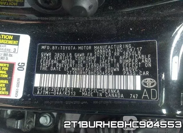 2T1BURHE8HC904553
