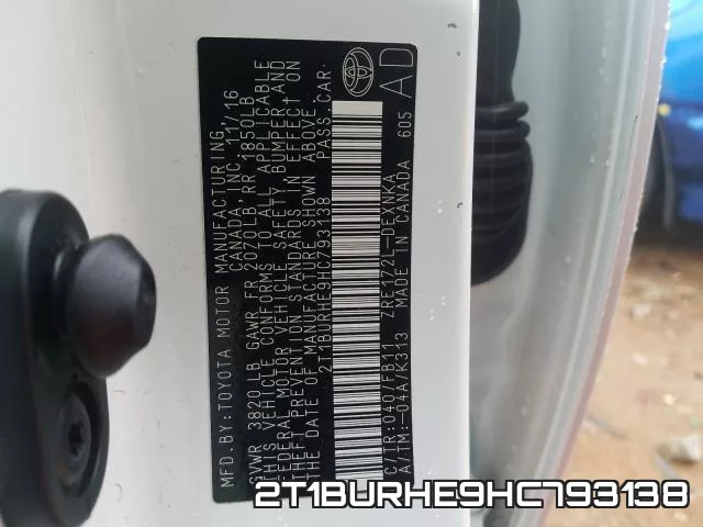 2T1BURHE9HC793138