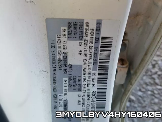 3MYDLBYV4HY160406