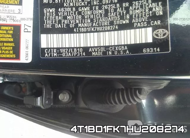 4T1BD1FK7HU208274