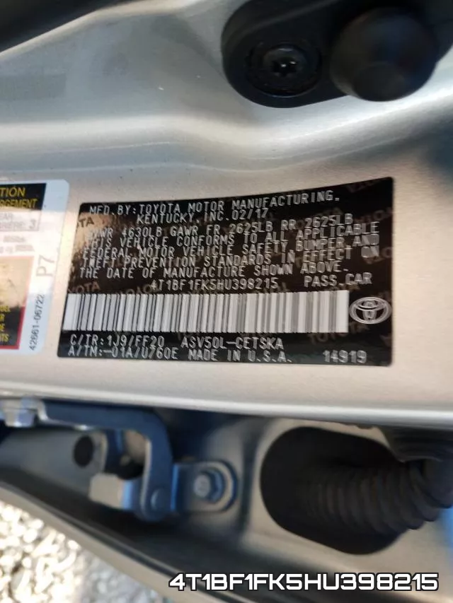 4T1BF1FK5HU398215