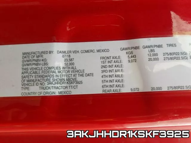 3AKJHHDR1KSKF3925