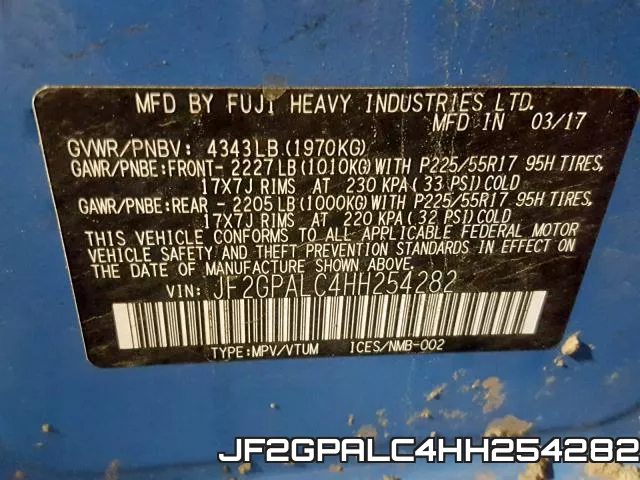 JF2GPALC4HH254282