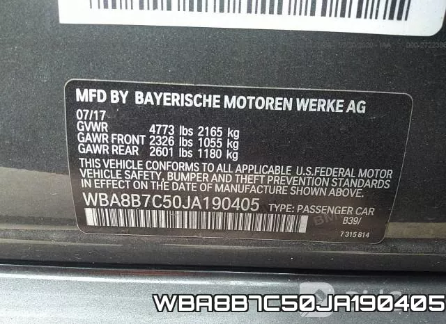 WBA8B7C50JA190405