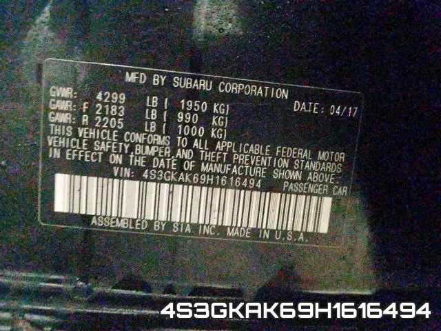 4S3GKAK69H1616494