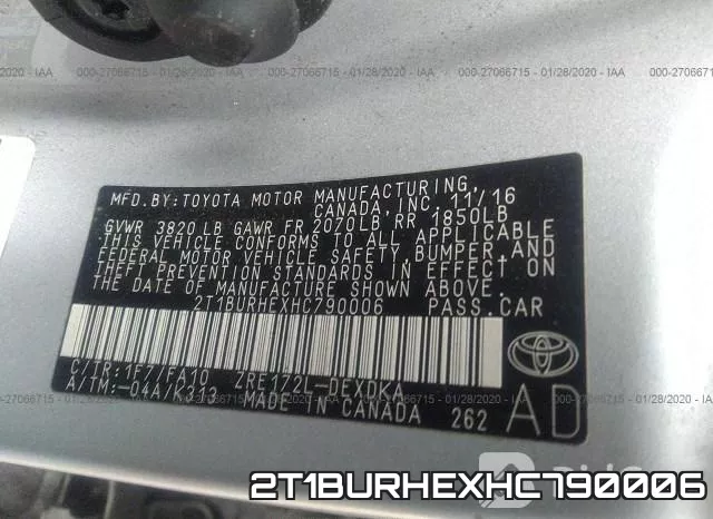 2T1BURHEXHC790006