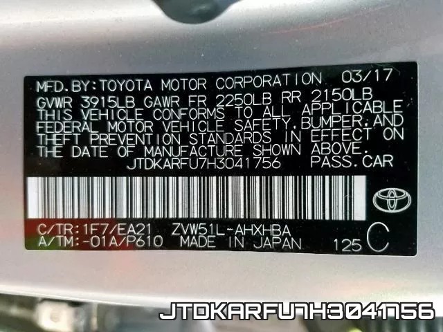 JTDKARFU7H3041756