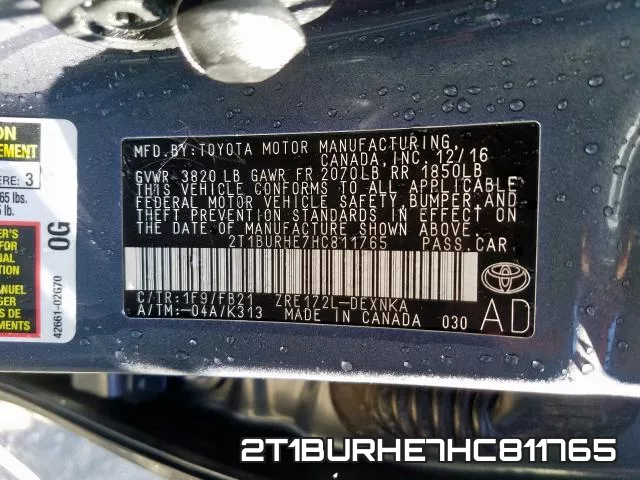 2T1BURHE7HC811765