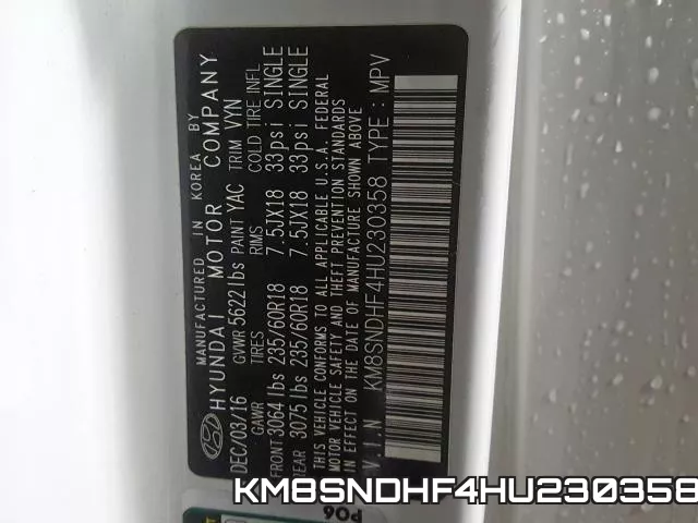 KM8SNDHF4HU230358