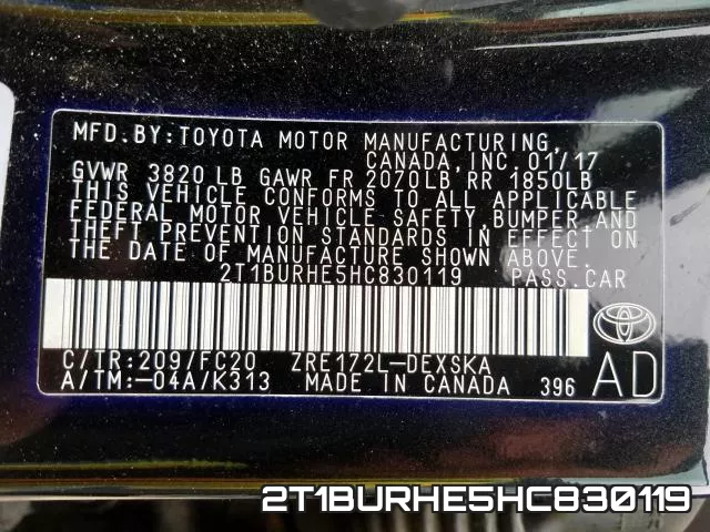 2T1BURHE5HC830119