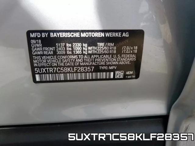 5UXTR7C58KLF28357
