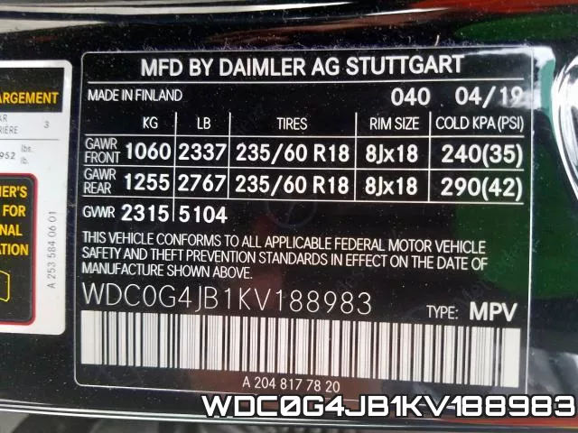 WDC0G4JB1KV188983