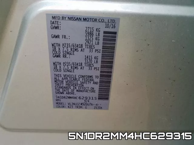 5N1DR2MM4HC629315