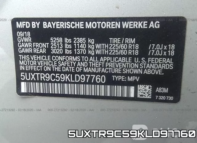 5UXTR9C59KLD97760