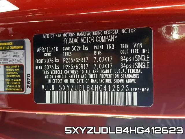 5XYZUDLB4HG412623
