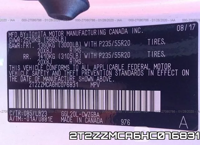2T2ZZMCA6HC076831