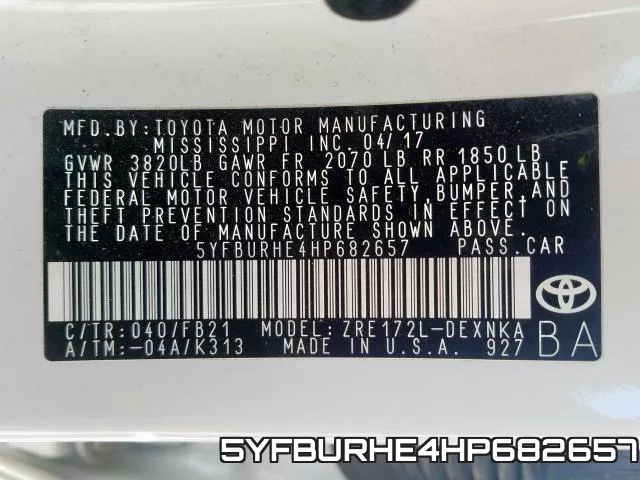 5YFBURHE4HP682657