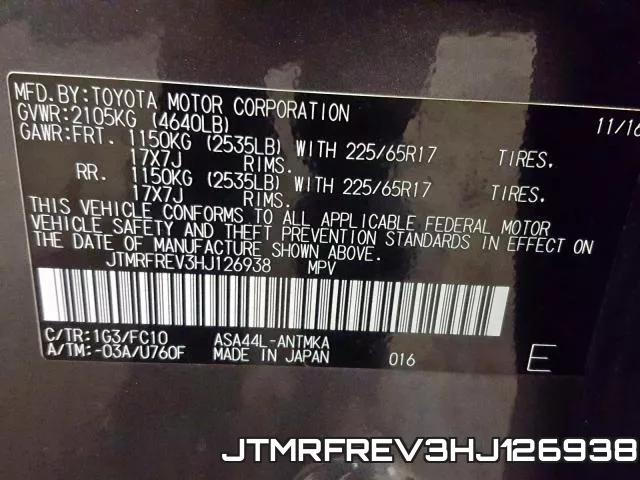 JTMRFREV3HJ126938