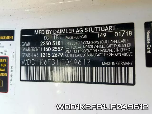 WDD1K6FB1JF049612