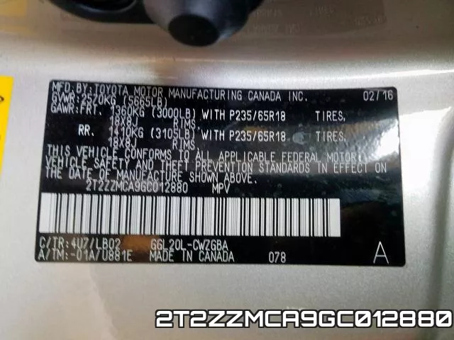 2T2ZZMCA9GC012880