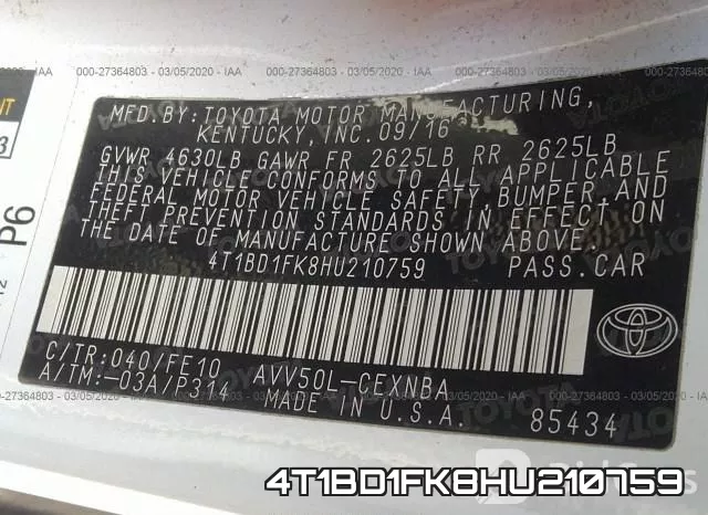 4T1BD1FK8HU210759