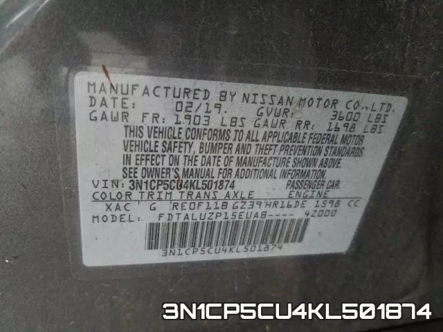 3N1CP5CU4KL501874