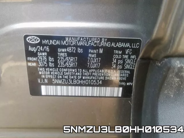 5NMZU3LB0HH010534