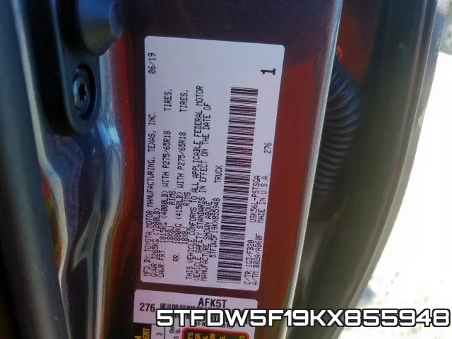 5TFDW5F19KX855948