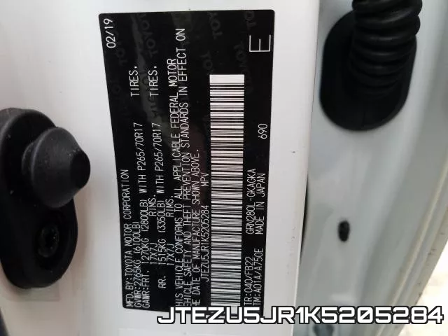 JTEZU5JR1K5205284