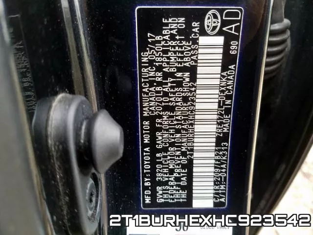 2T1BURHEXHC923542