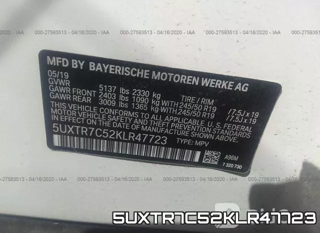 5UXTR7C52KLR47723