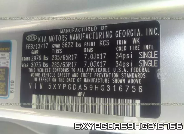5XYPGDA59HG316756