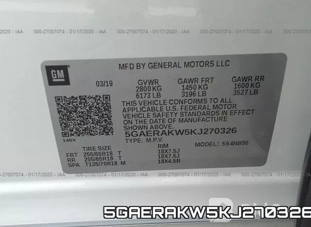 5GAERAKW5KJ270326