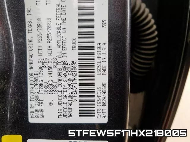5TFEW5F17HX218005