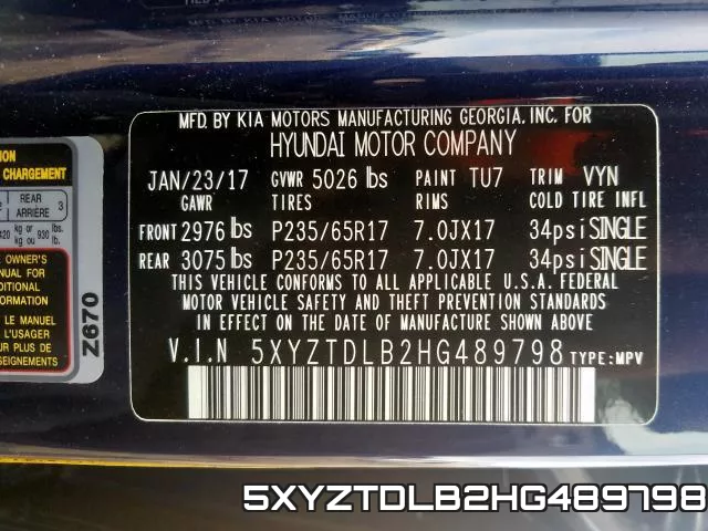 5XYZTDLB2HG489798
