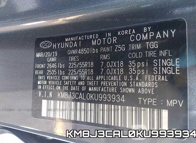 KM8J3CAL0KU993934