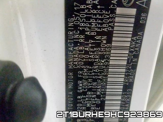 2T1BURHE9HC923869