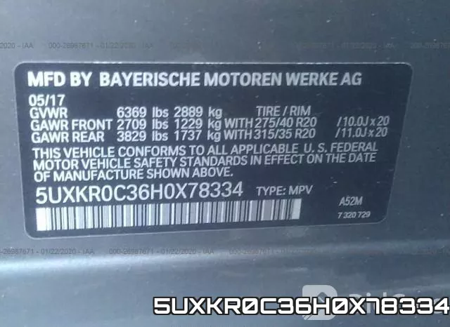 5UXKR0C36H0X78334