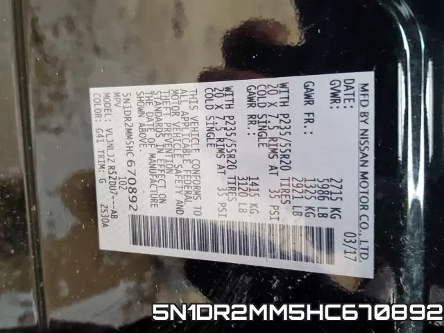 5N1DR2MM5HC670892