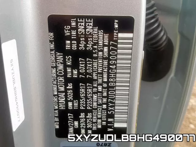 5XYZUDLB8HG490077