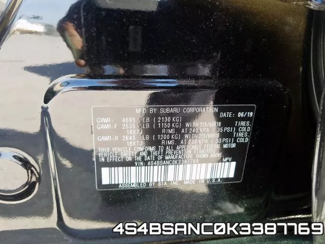 4S4BSANC0K3387769