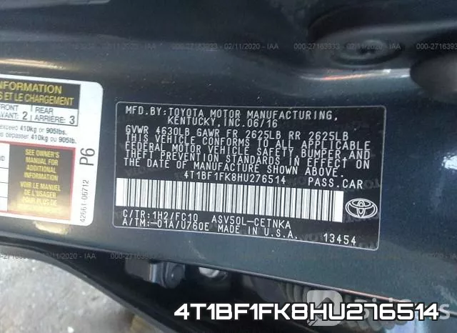 4T1BF1FK8HU276514