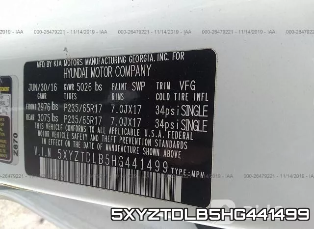 5XYZTDLB5HG441499
