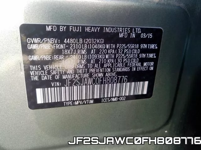 JF2SJAWC0FH808776