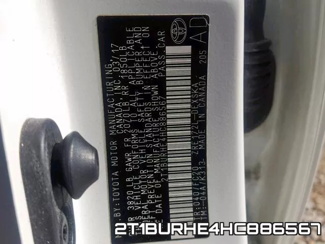2T1BURHE4HC886567
