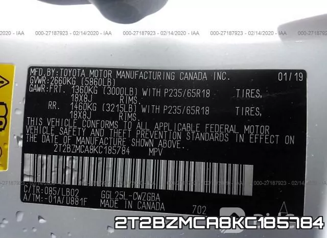 2T2BZMCA8KC185784