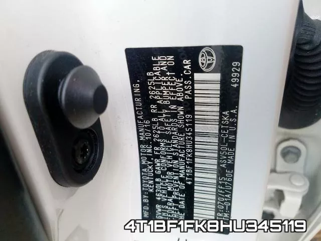 4T1BF1FK8HU345119