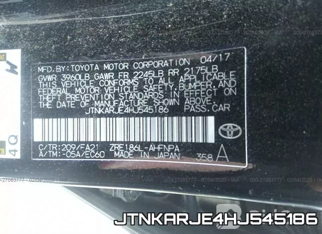 JTNKARJE4HJ545186