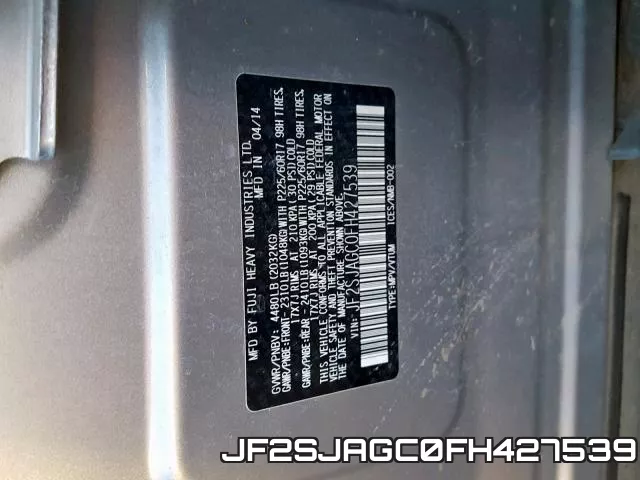 JF2SJAGC0FH427539