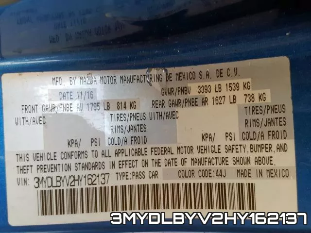3MYDLBYV2HY162137
